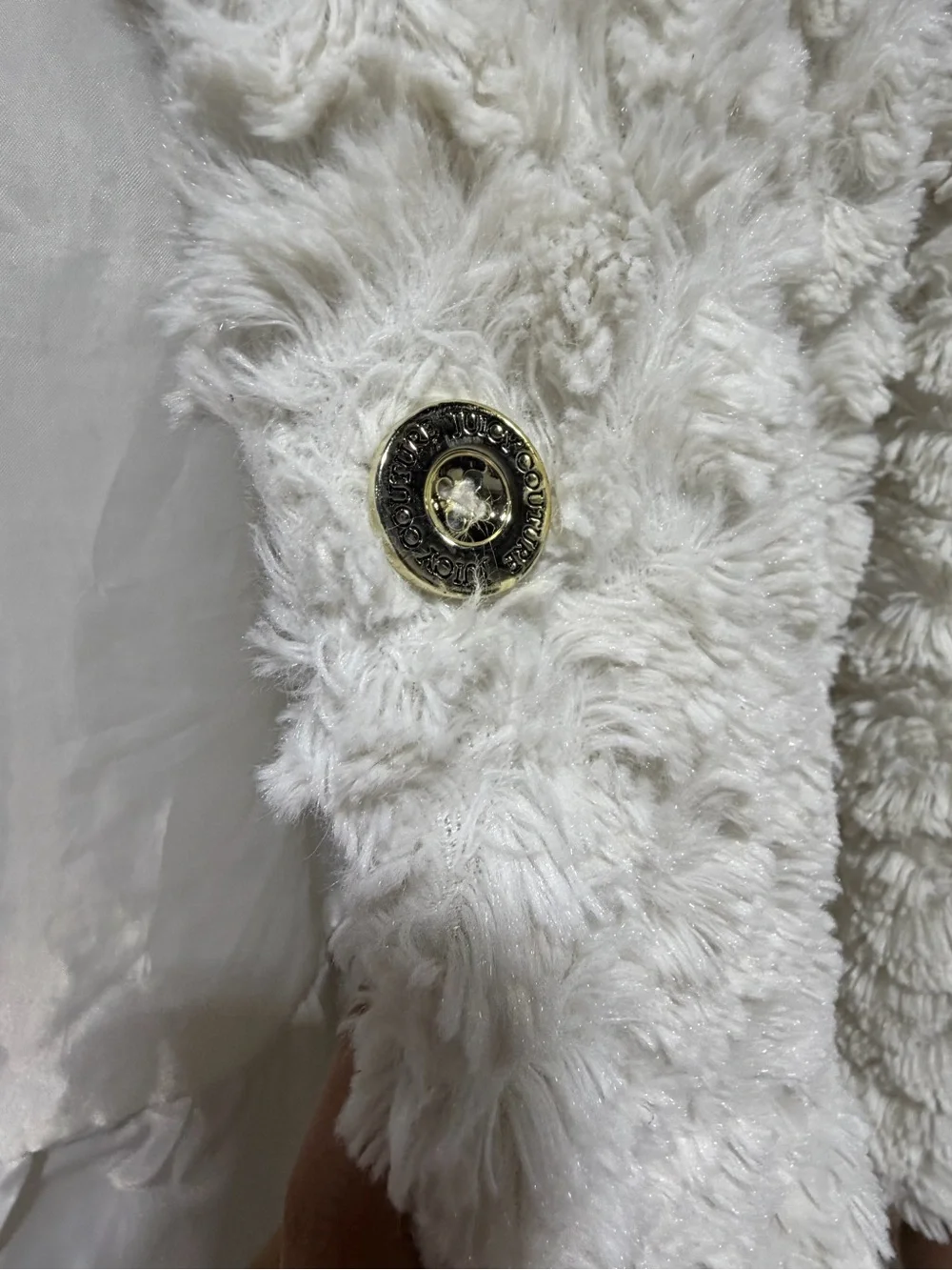 KIDS' LITTLE GIRL'S FAUX FUR PEPLUM JACKET IN IVORY